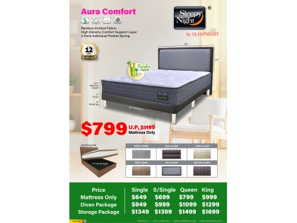 Sleepy Night Aura Comfort Pocket Spring Mattress