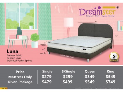 Dreamster Luna 7" Individual Pocketed Spring Mattress