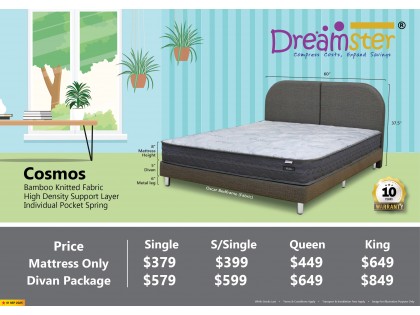 Dreamster Cosmos 8" Individual Pocket Spring Mattress