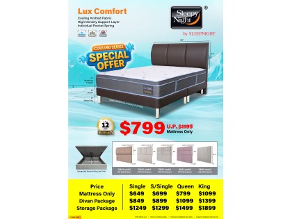 Sleepy Night Lux Comfort Cooling Knitted Fabric Pocket Spring Mattress